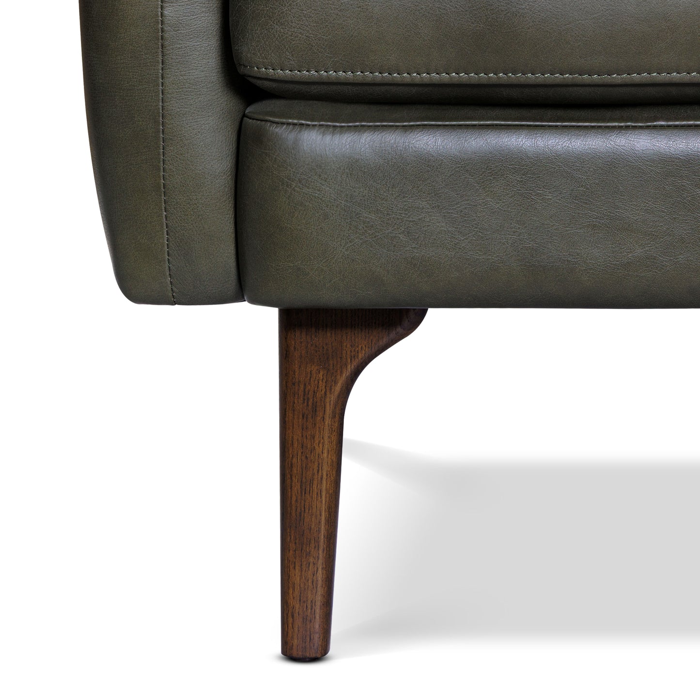 Bosco Leather Lounge Chair | Olivine Green