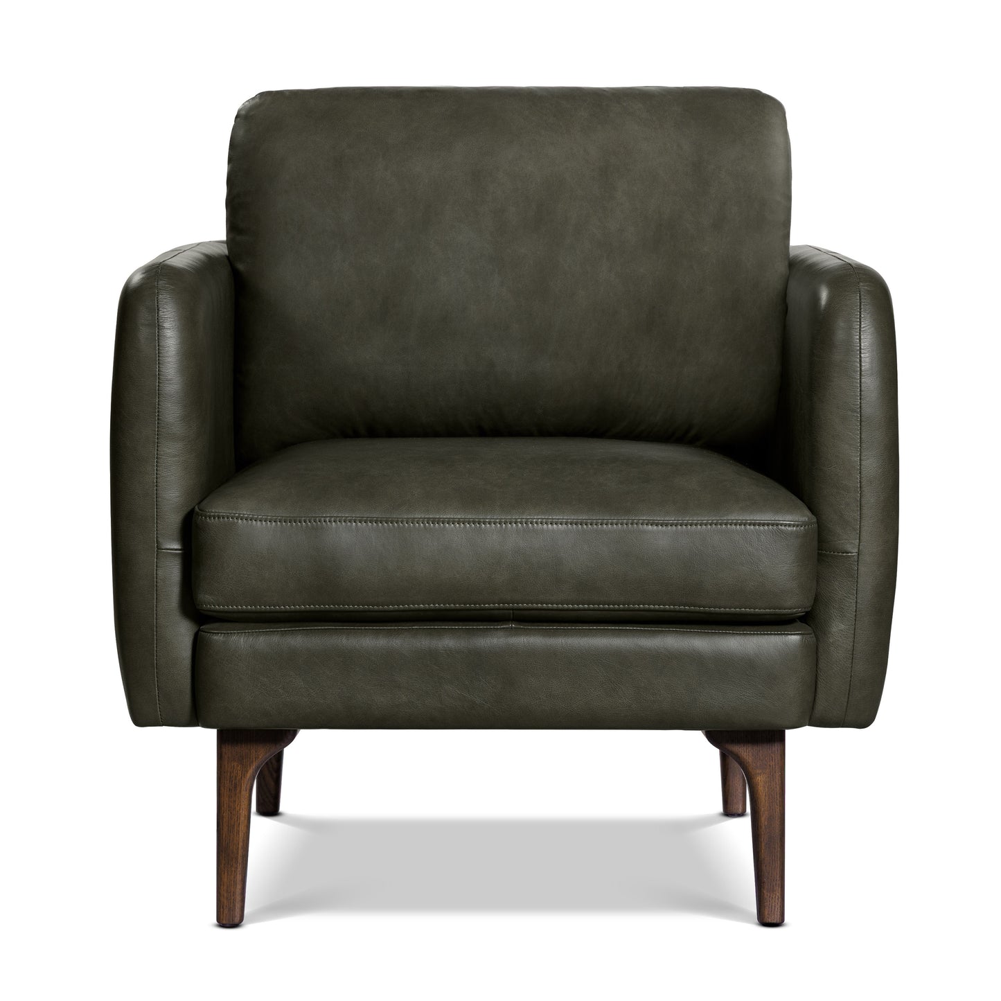 Bosco Leather Lounge Chair | Olivine Green