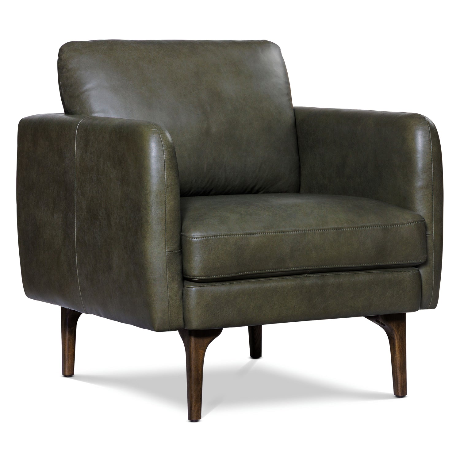 Bosco Leather Lounge Chair | Olivine Green 