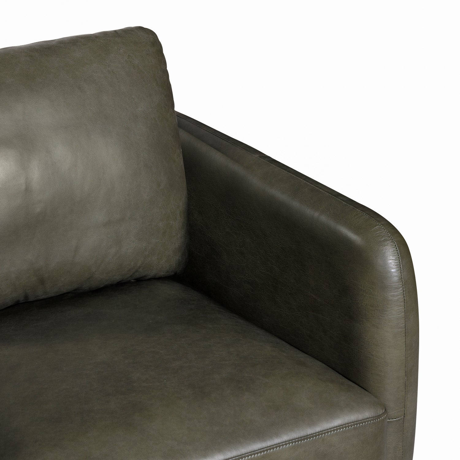 Bosco Leather Lounge Chair | Olivine Green 