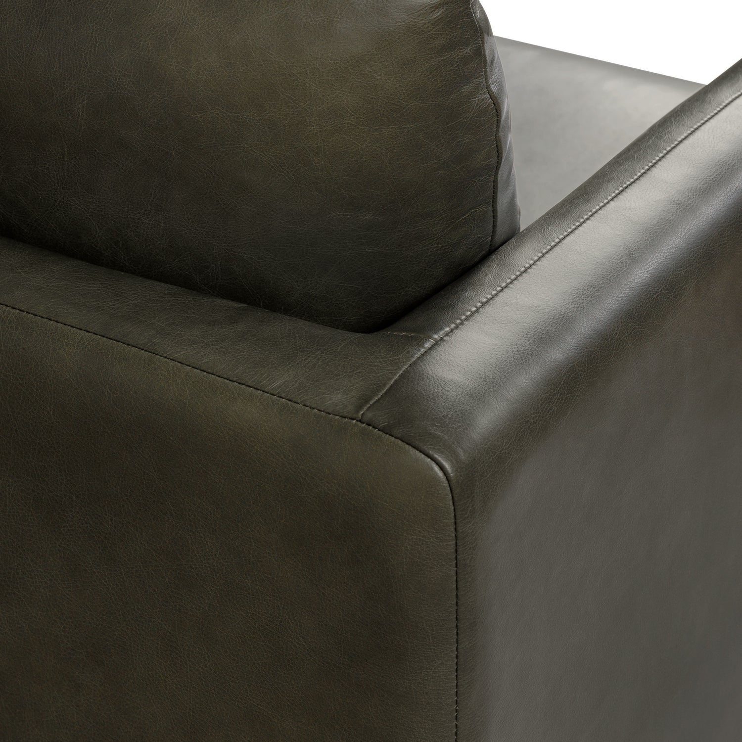 Bosco Leather Lounge Chair | Olivine Green 