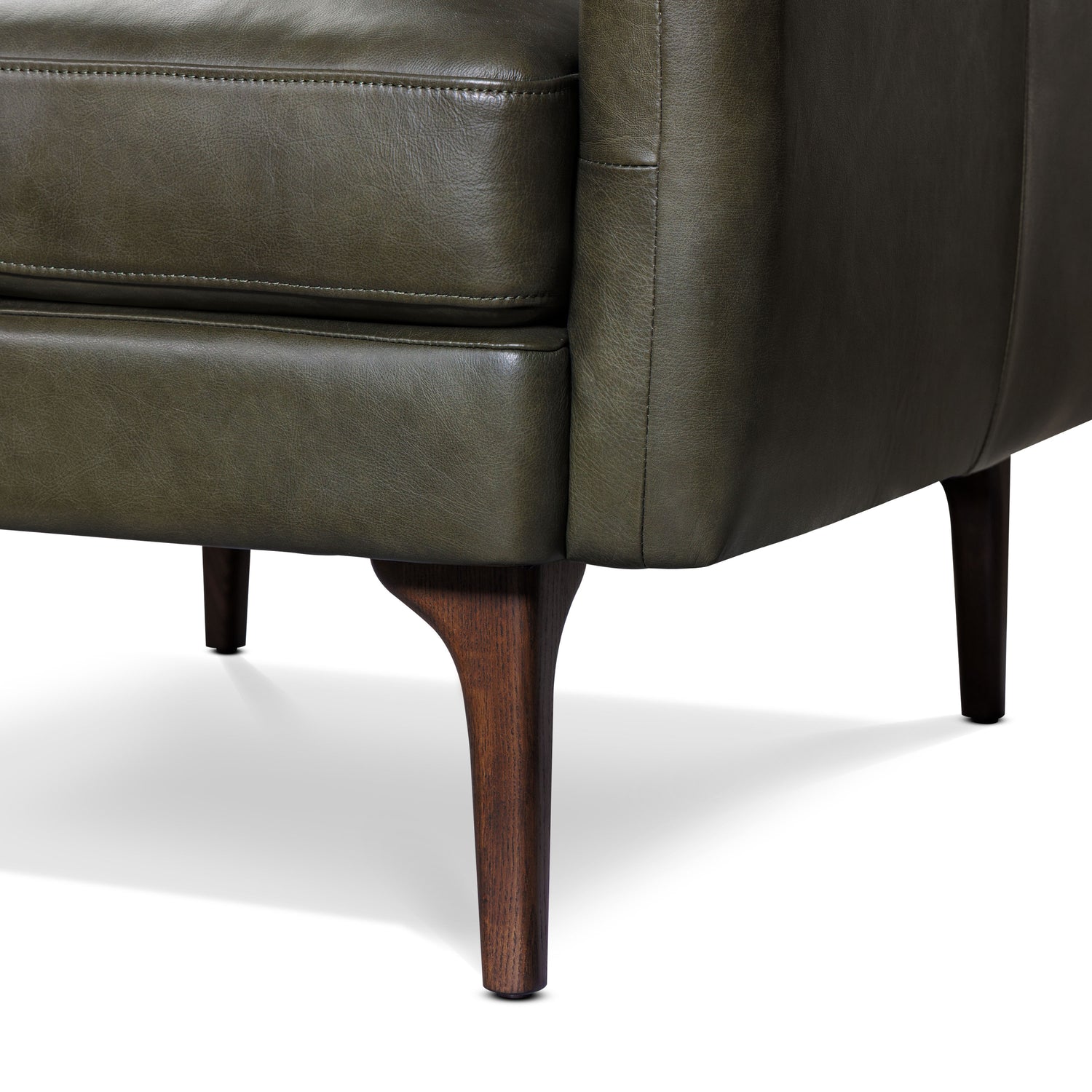 Bosco Leather Lounge Chair | Olivine Green 