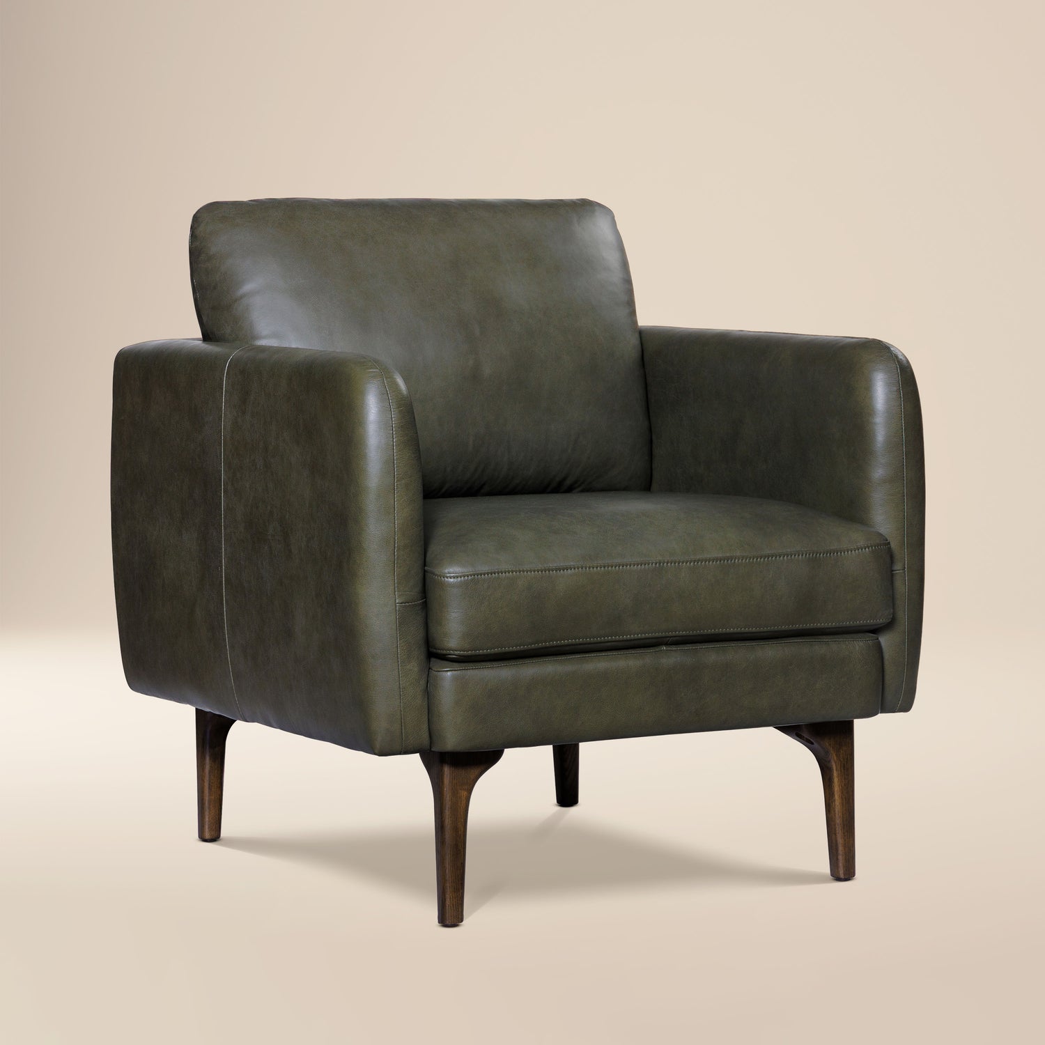 Bosco Leather Lounge Chair | Olivine Green 