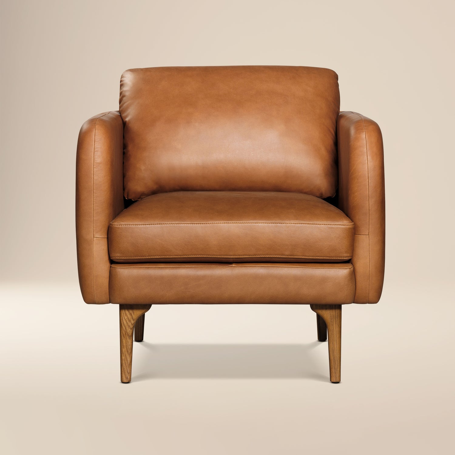Bosco Leather Lounge Chair | Saddle Tan 