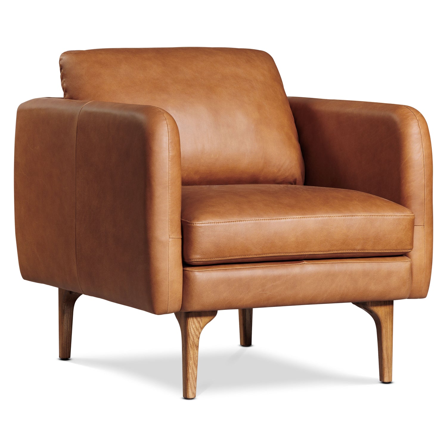 Bosco Leather Lounge Chair | Saddle Tan 
