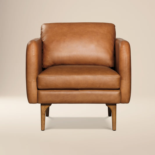 Bosco Leather Lounge Chair | Saddle Tan