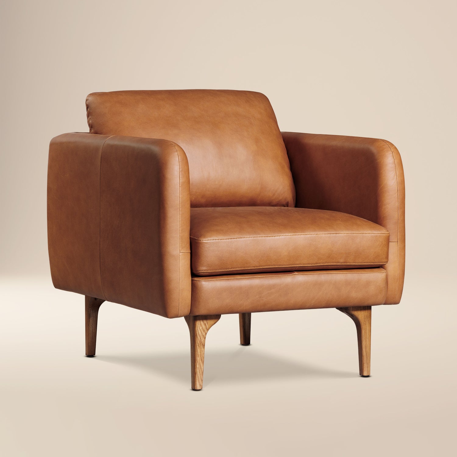 Bosco Leather Lounge Chair | Saddle Tan 