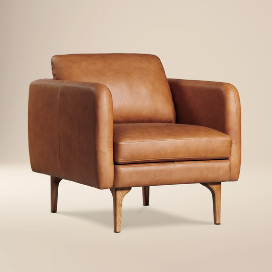 Bosco Leather Lounge Chair | Saddle Tan