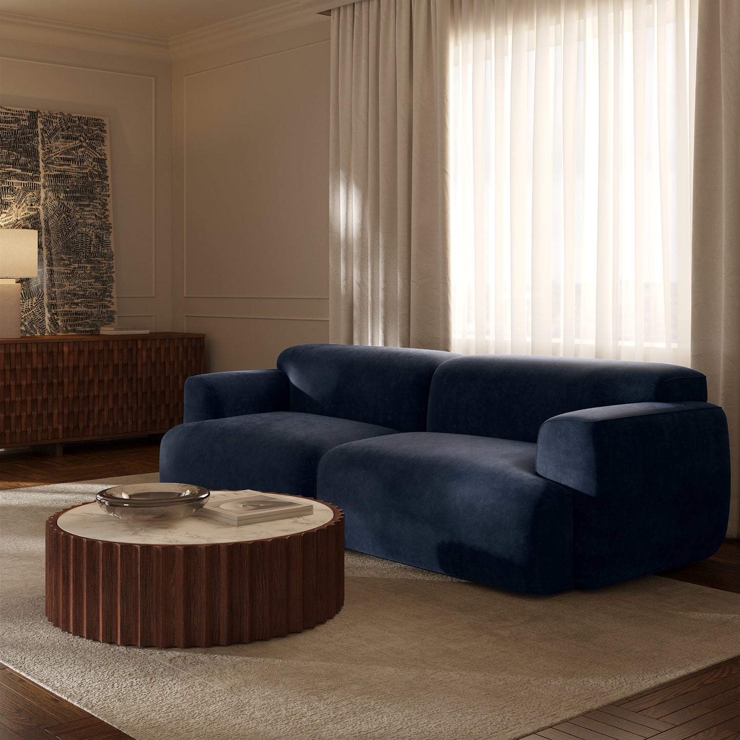 Nardo 107.5" Sofa | Mystic Blue