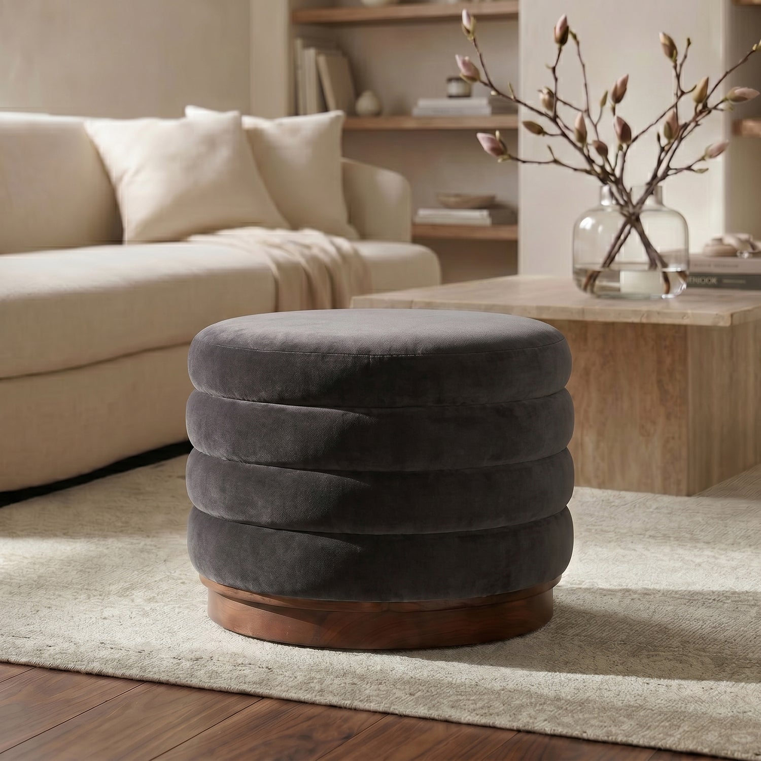 Paros Storage Ottoman | Ganache Brown lifestyle_image