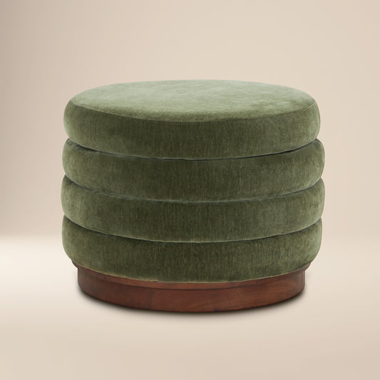 Paros Storage Ottoman | Sagano Green