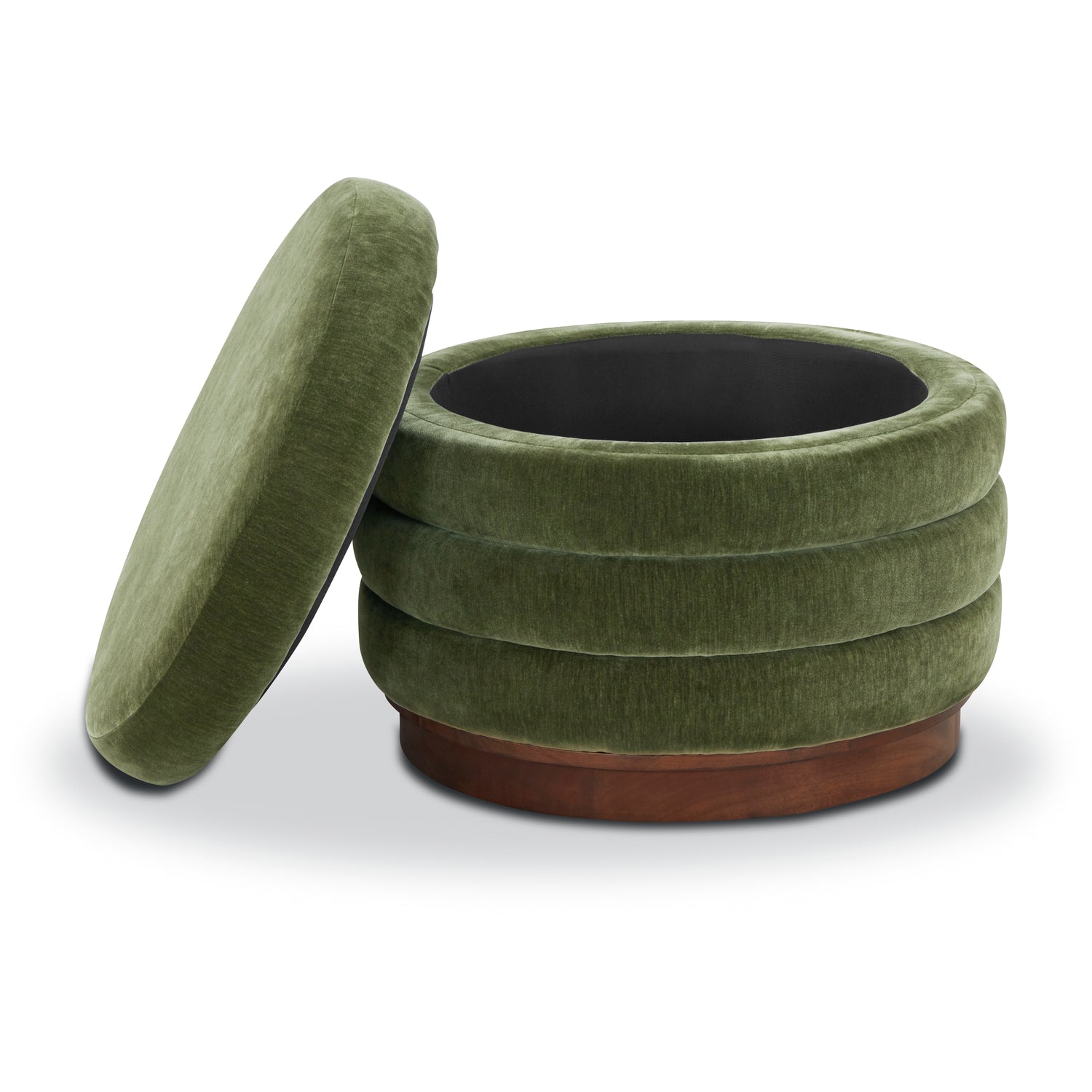 Paros Storage Ottoman | Sagano Green 