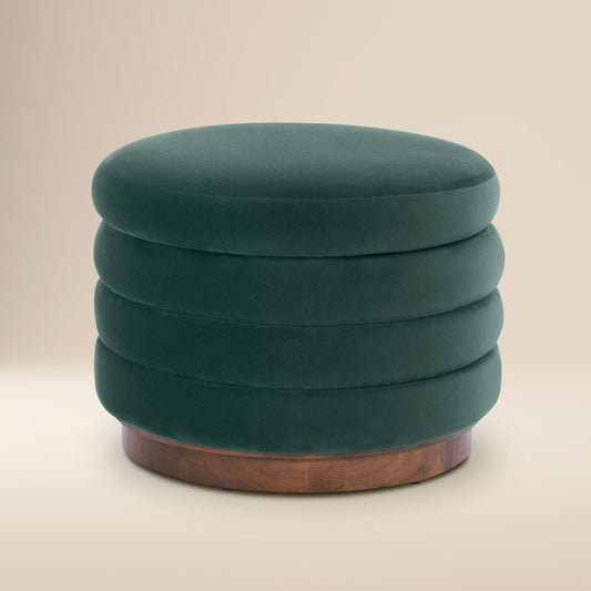 Paros Storage Ottoman | Shadow Teal