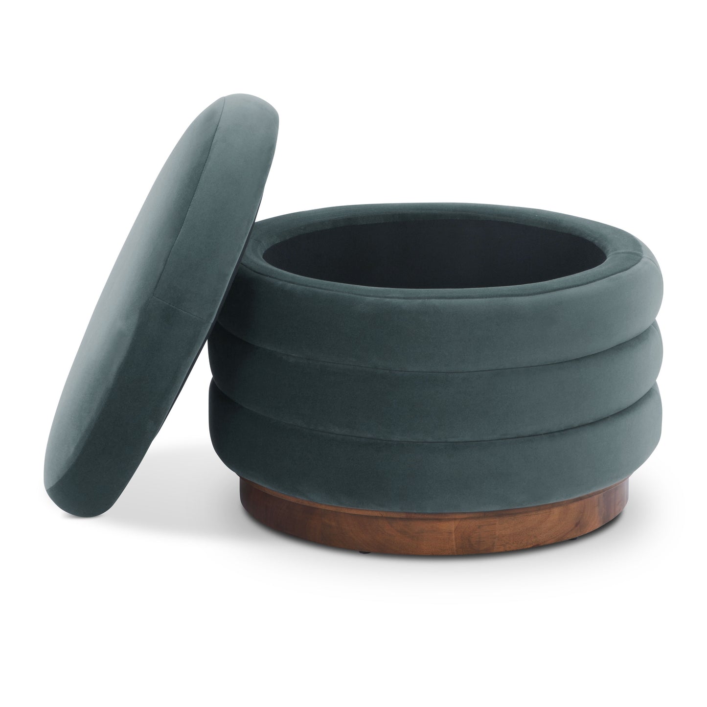 Paros Storage Ottoman | Shadow Teal