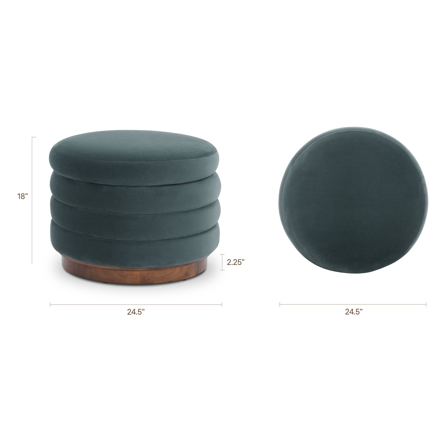 Paros Storage Ottoman | Shadow Teal 