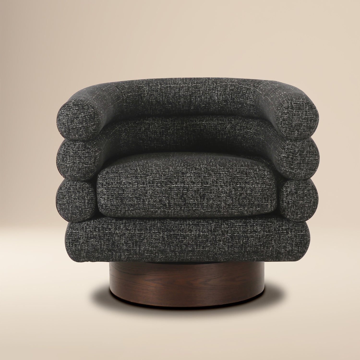 Rome Swivel Lounge Chair | Ebony Black 