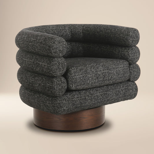 Rome Swivel Lounge Chair | Ebony Black