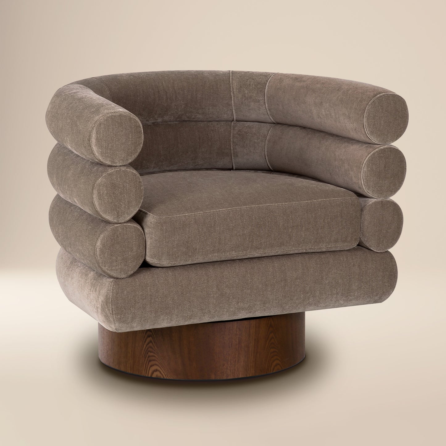 Rome Swivel Lounge Chair | Fawn Brown