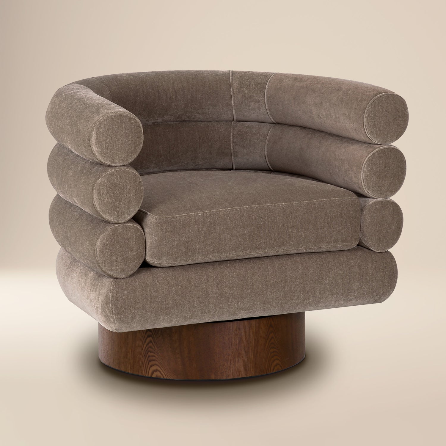 Rome Swivel Lounge Chair | Fawn Brown 