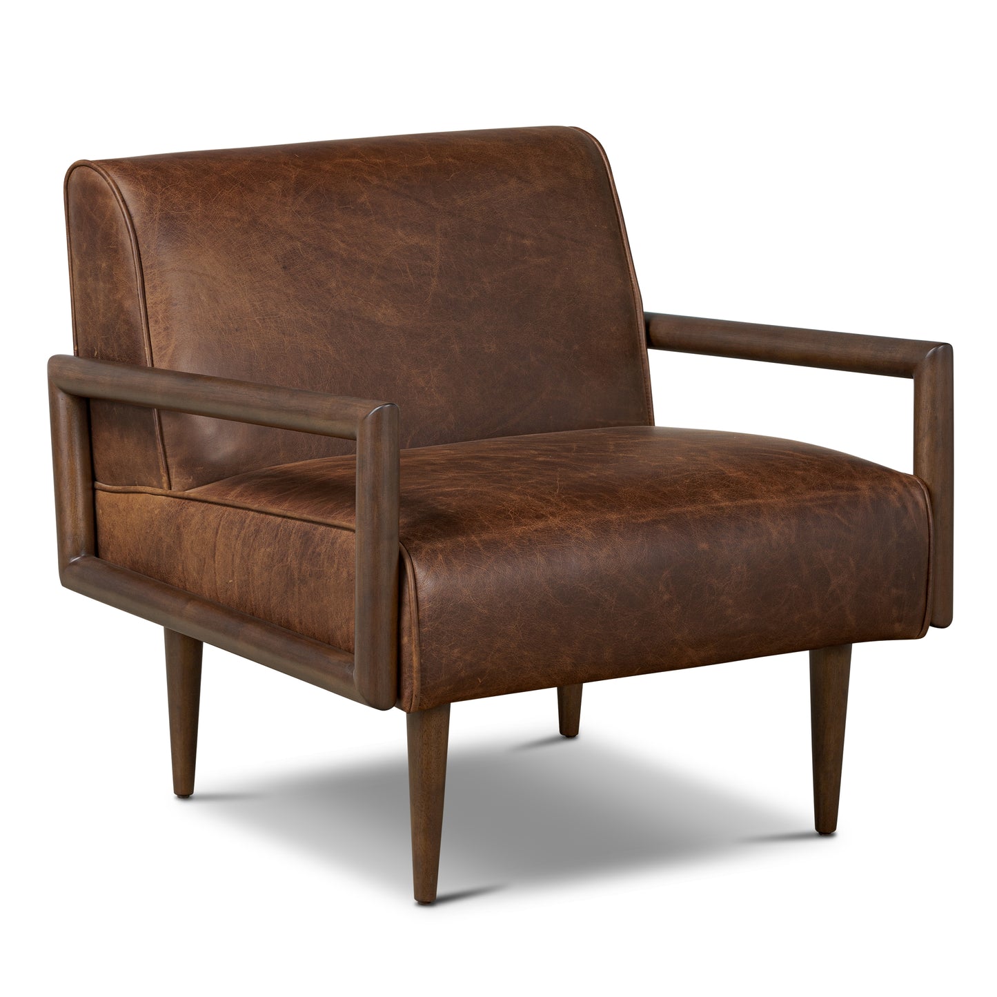 Viborg Leather Lounge Chair | Chocolate Brown