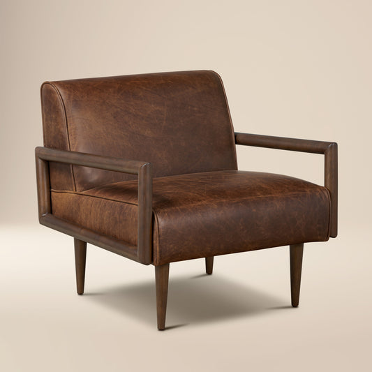 Viborg Leather Lounge Chair | Chocolate Brown