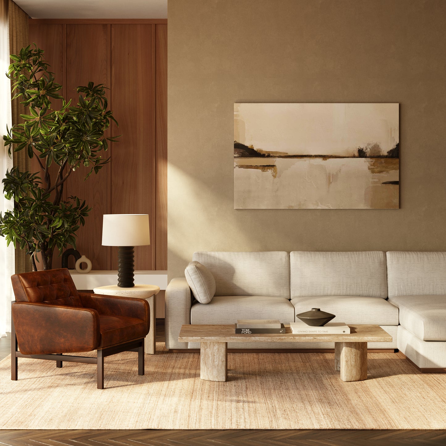 Herstal Leather Lounge Chair | Oscuro Brown