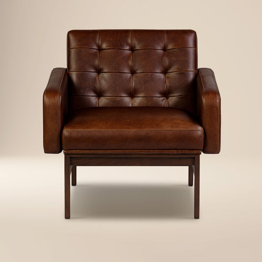 Herstal Leather Lounge Chair | Oscuro Brown