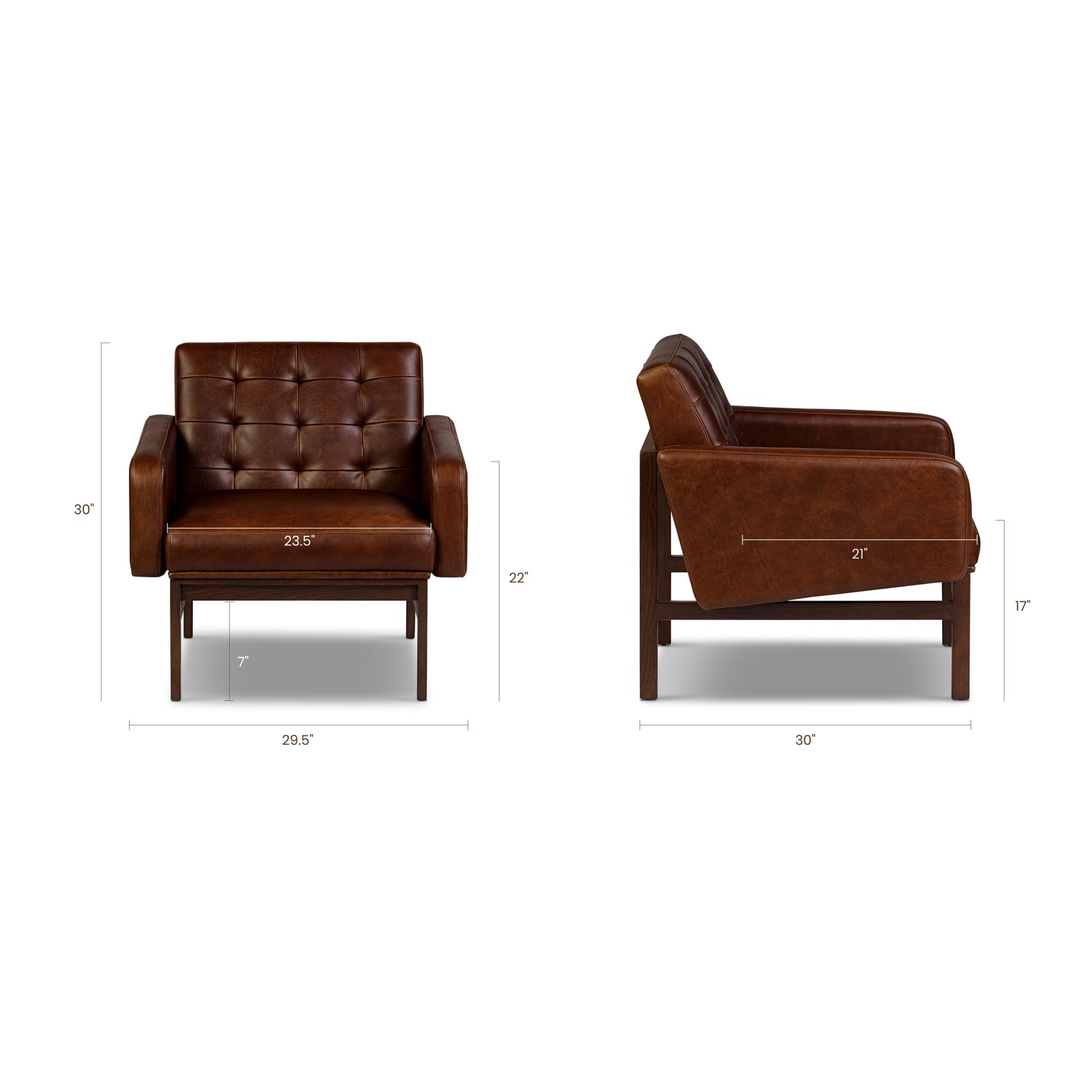 Herstal Leather Lounge Chair | Oscuro Brown 