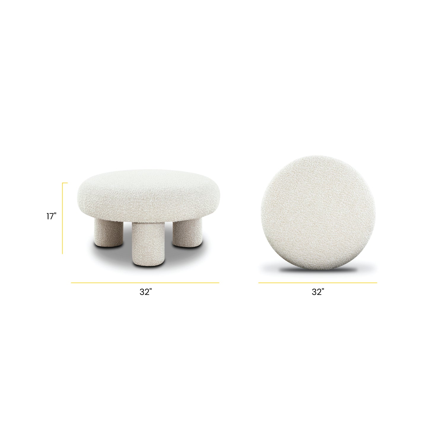 Circa Ottoman | Froth White Boucle 