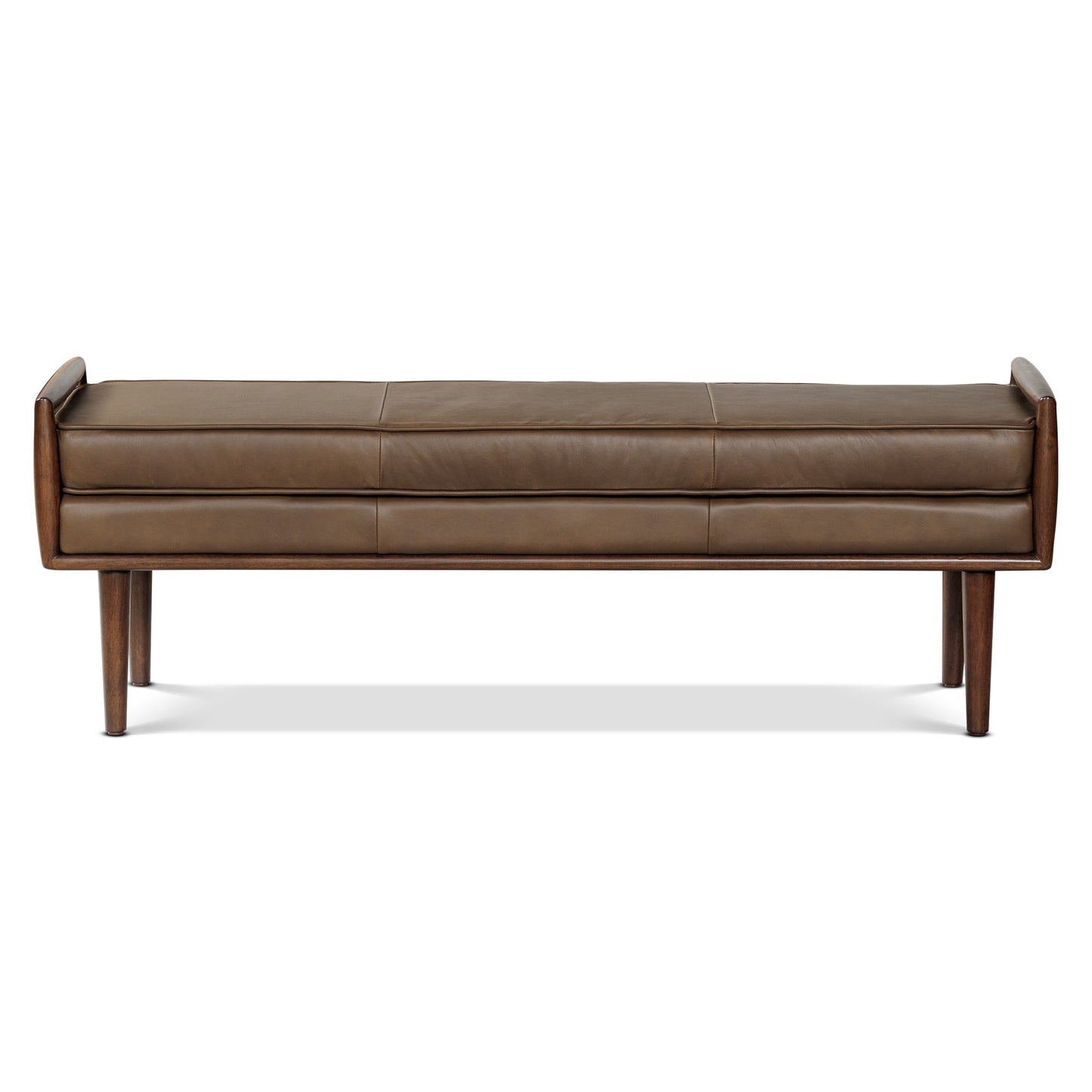 Cura 53.5" Leather Bench | Cocoa Brown