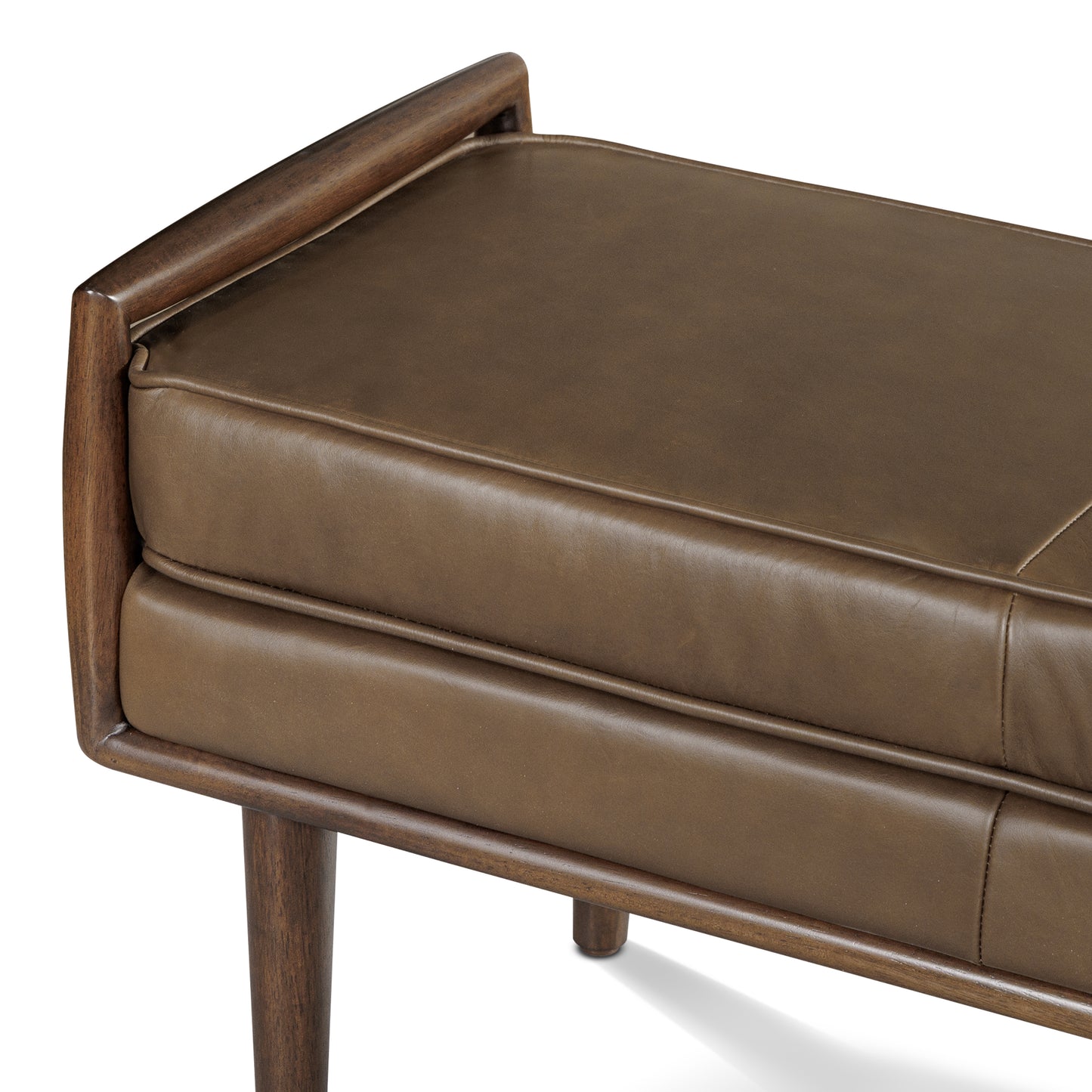 Cura 53.5" Leather Bench | Cocoa Brown