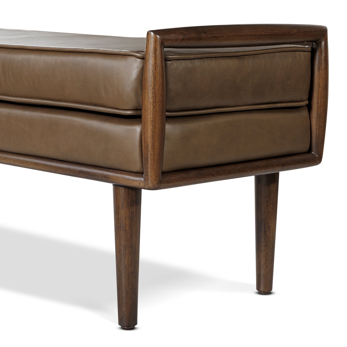 Cura 53.5" Leather Bench | Cocoa Brown