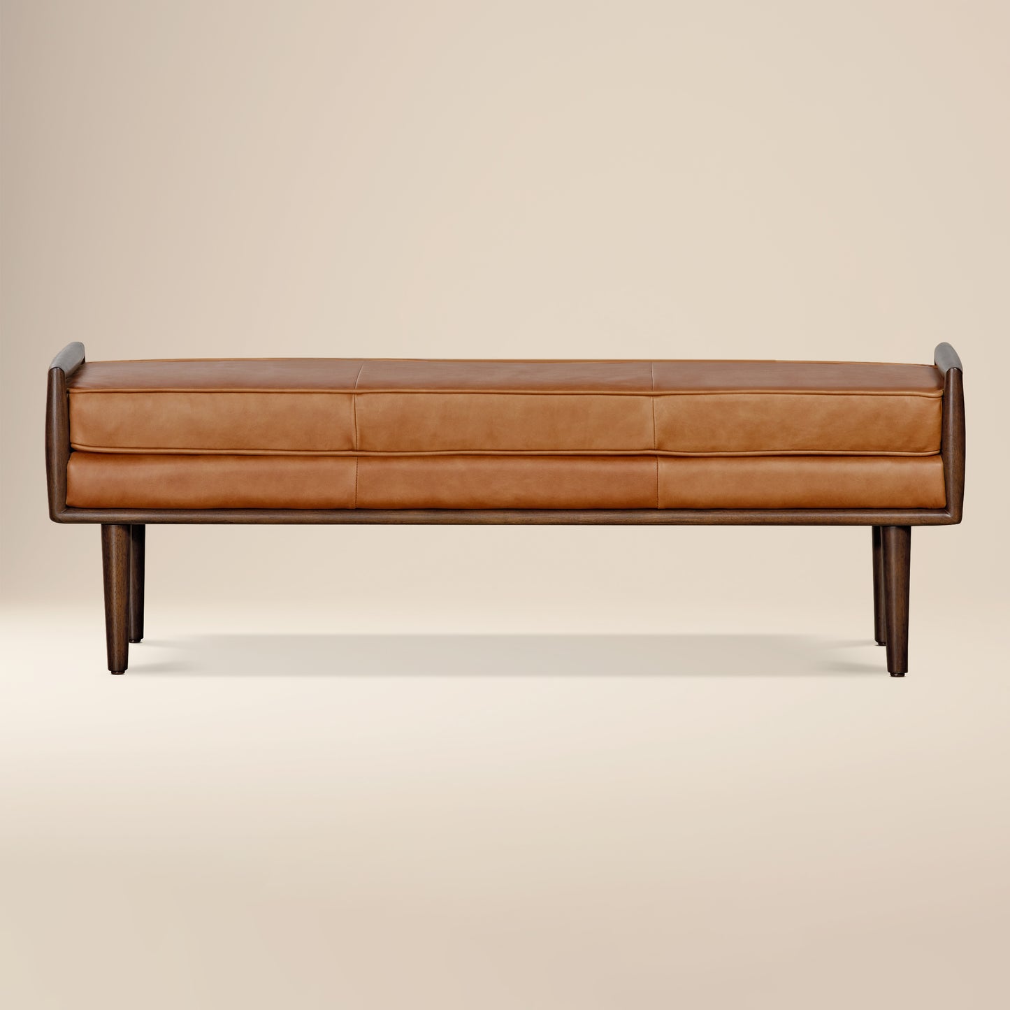 Cura 53.5" Leather Bench | Cognac Tan