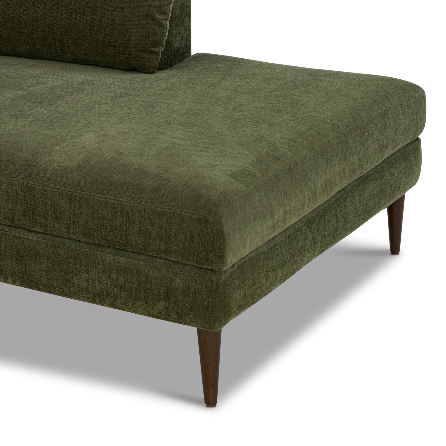 Lucerne Right-Facing Bumper Chaise Sectional | Distressed Green