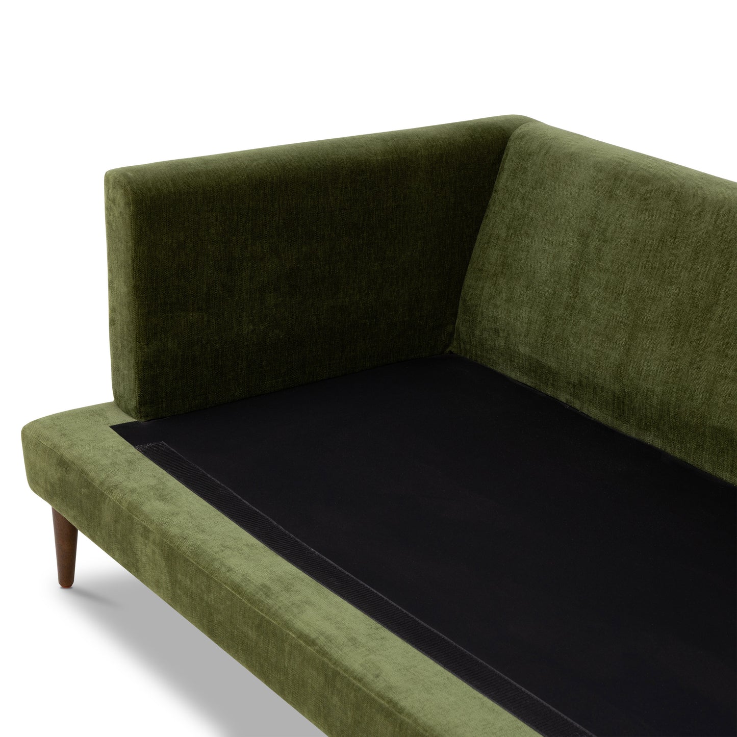 Lucerne Right-Facing Bumper Chaise Sectional | Distressed Green