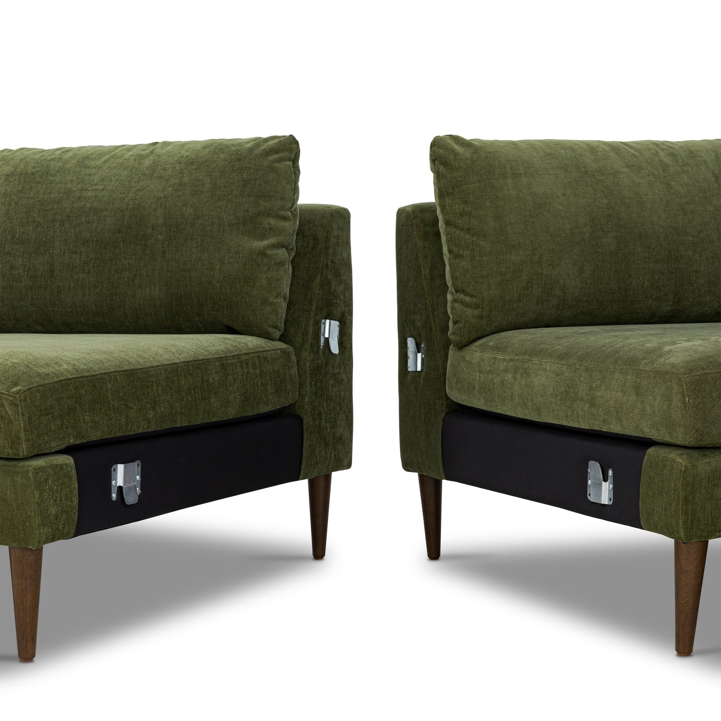 Lucerne Right-Facing Bumper Chaise Sectional | Distressed Green