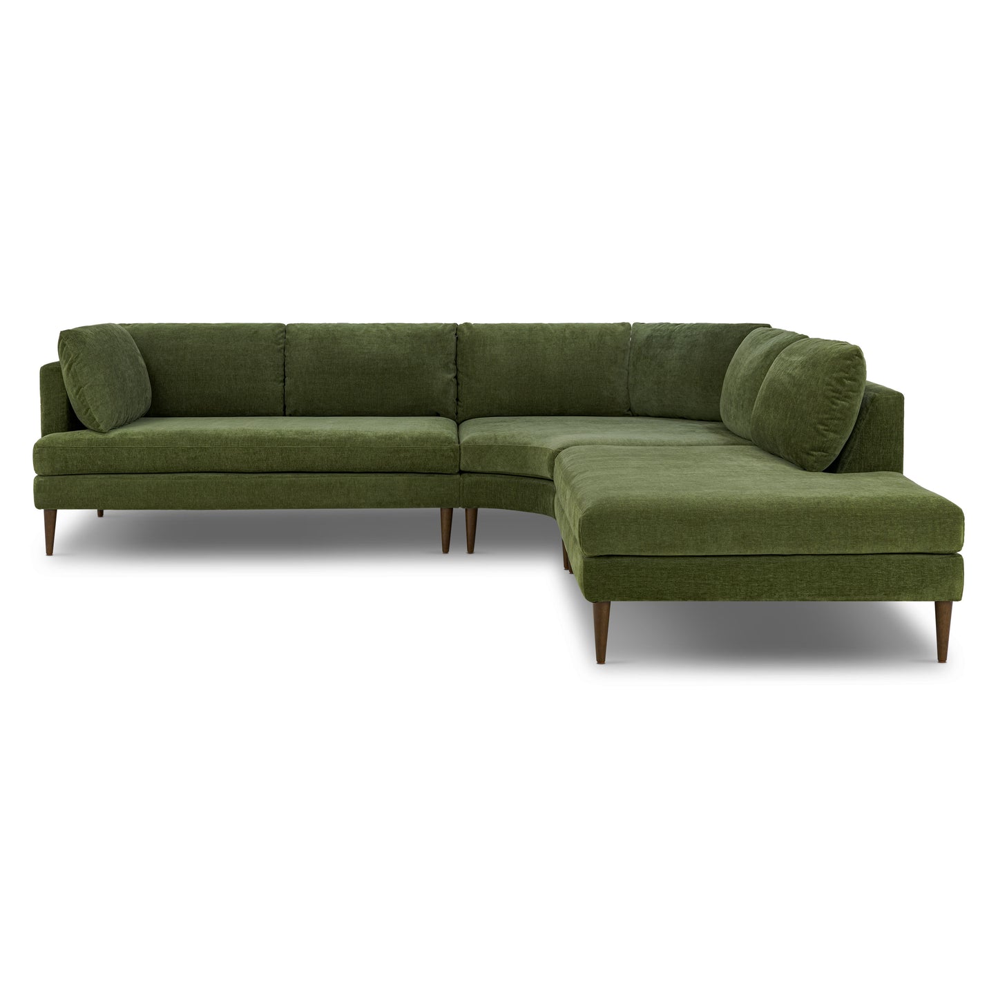 Lucerne Right-Facing Bumper Chaise Sectional | Distressed Green