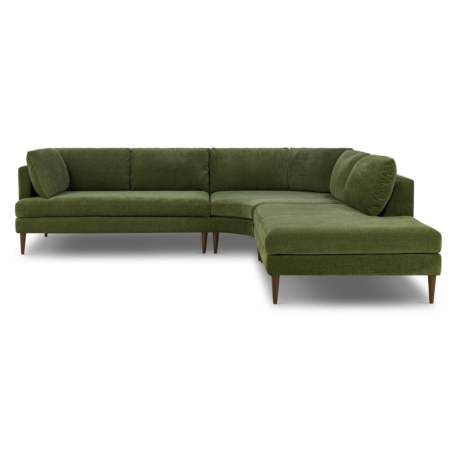 Lucerne Right-Facing Bumper Chaise Sectional | Distressed Green 