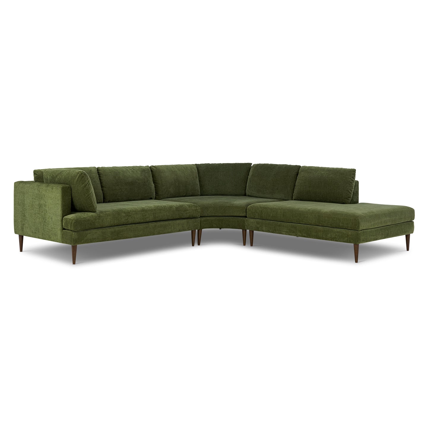 Lucerne Right-Facing Bumper Chaise Sectional | Distressed Green