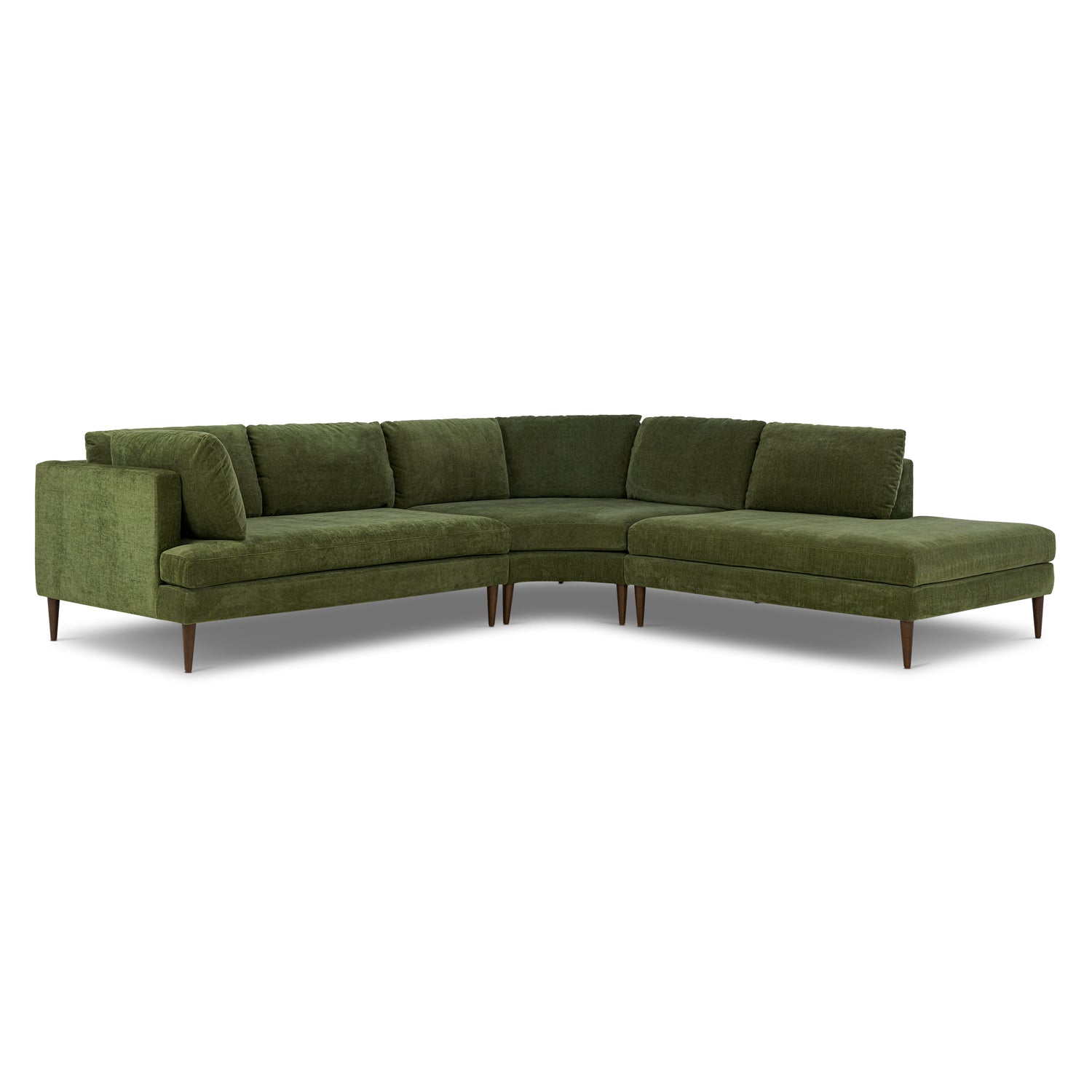 Lucerne Right-Facing Bumper Chaise Sectional | Distressed Green 
