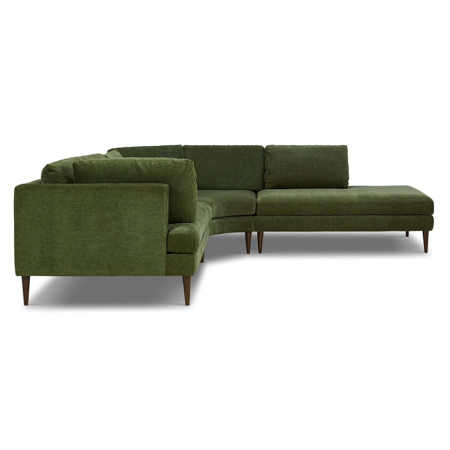 Lucerne Right-Facing Bumper Chaise Sectional | Distressed Green