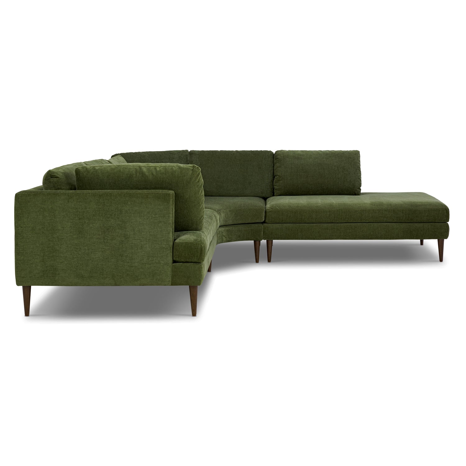 Lucerne Right-Facing Bumper Chaise Sectional | Distressed Green 