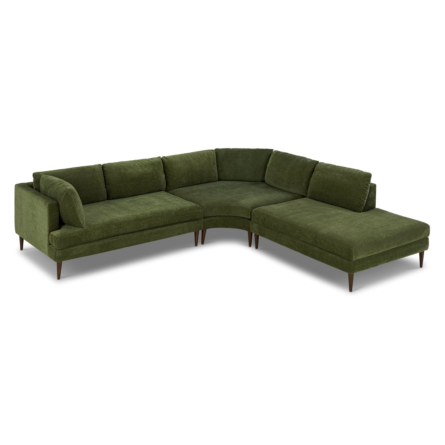 Lucerne Right-Facing Bumper Chaise Sectional | Distressed Green