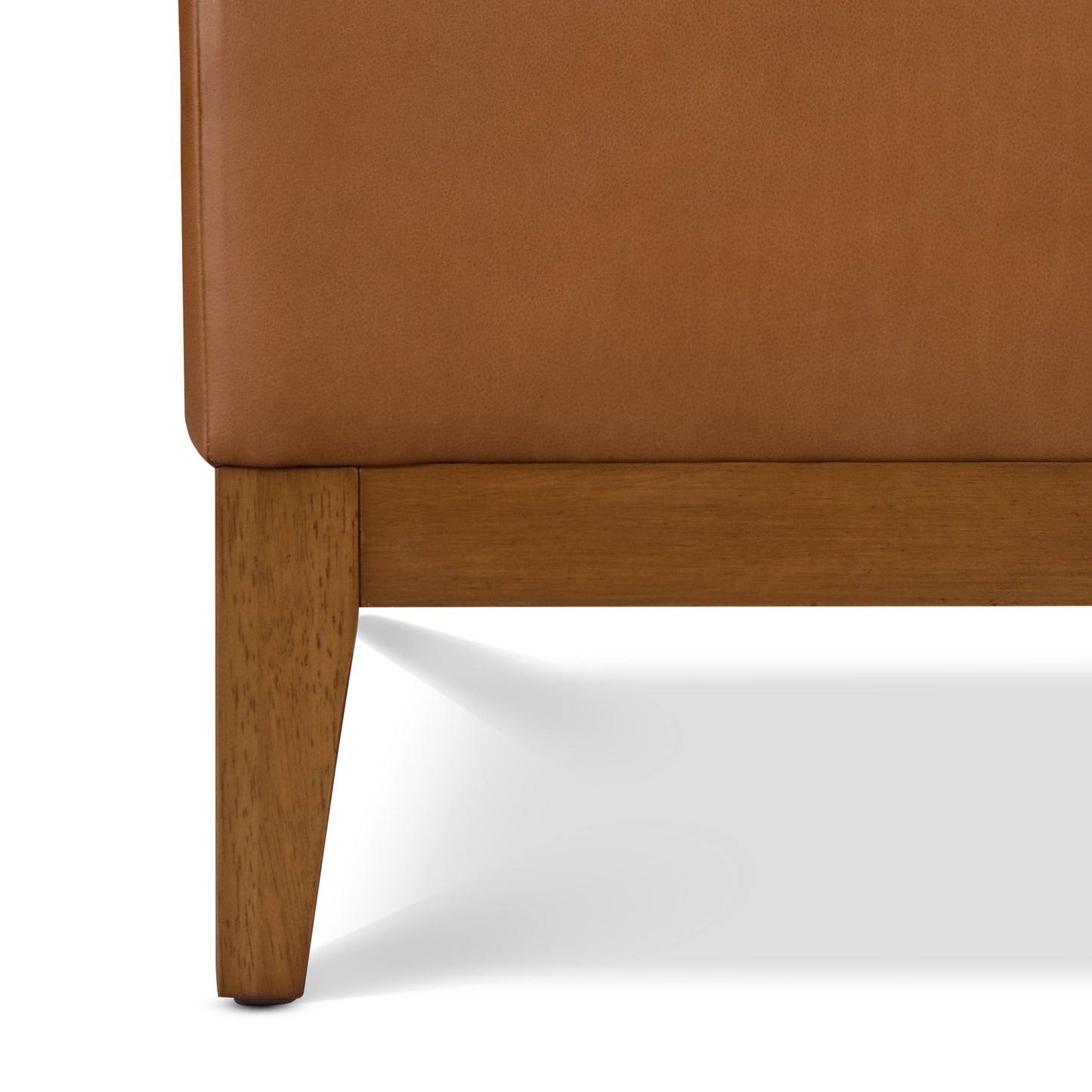 Zyon Leather Storage Ottoman (35") | Saddle Tan