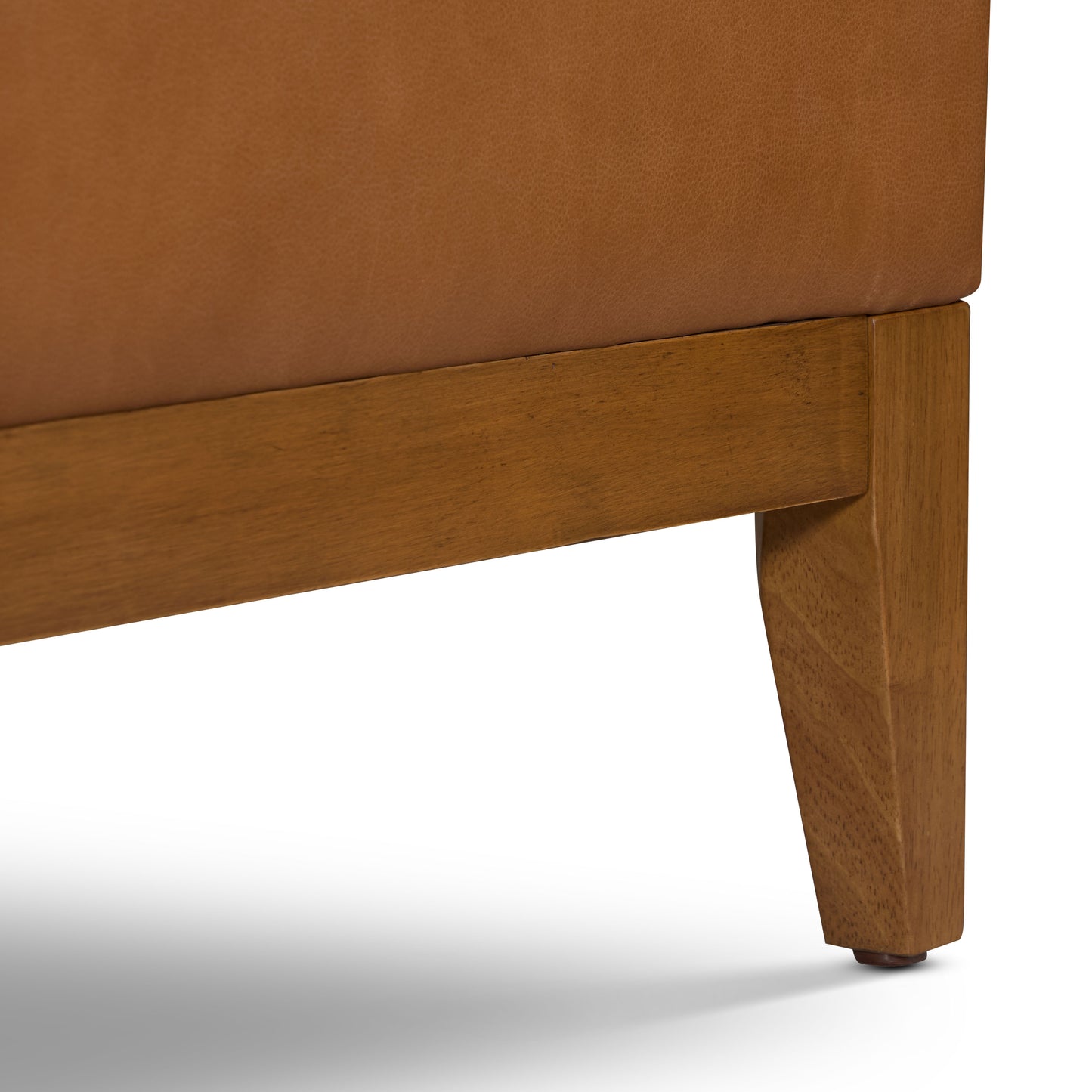 Zyon Leather Storage Ottoman (35") | Saddle Tan