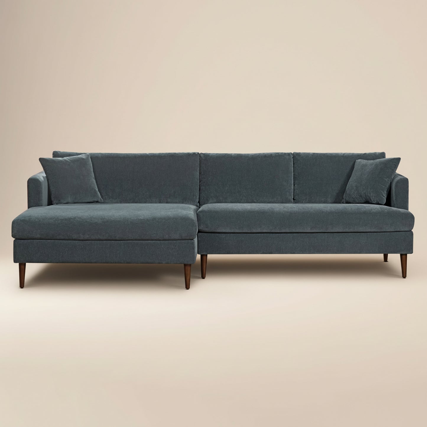 Lucerne Left-Facing Sectional with Extra-Wide Chaise | Boreal Blue