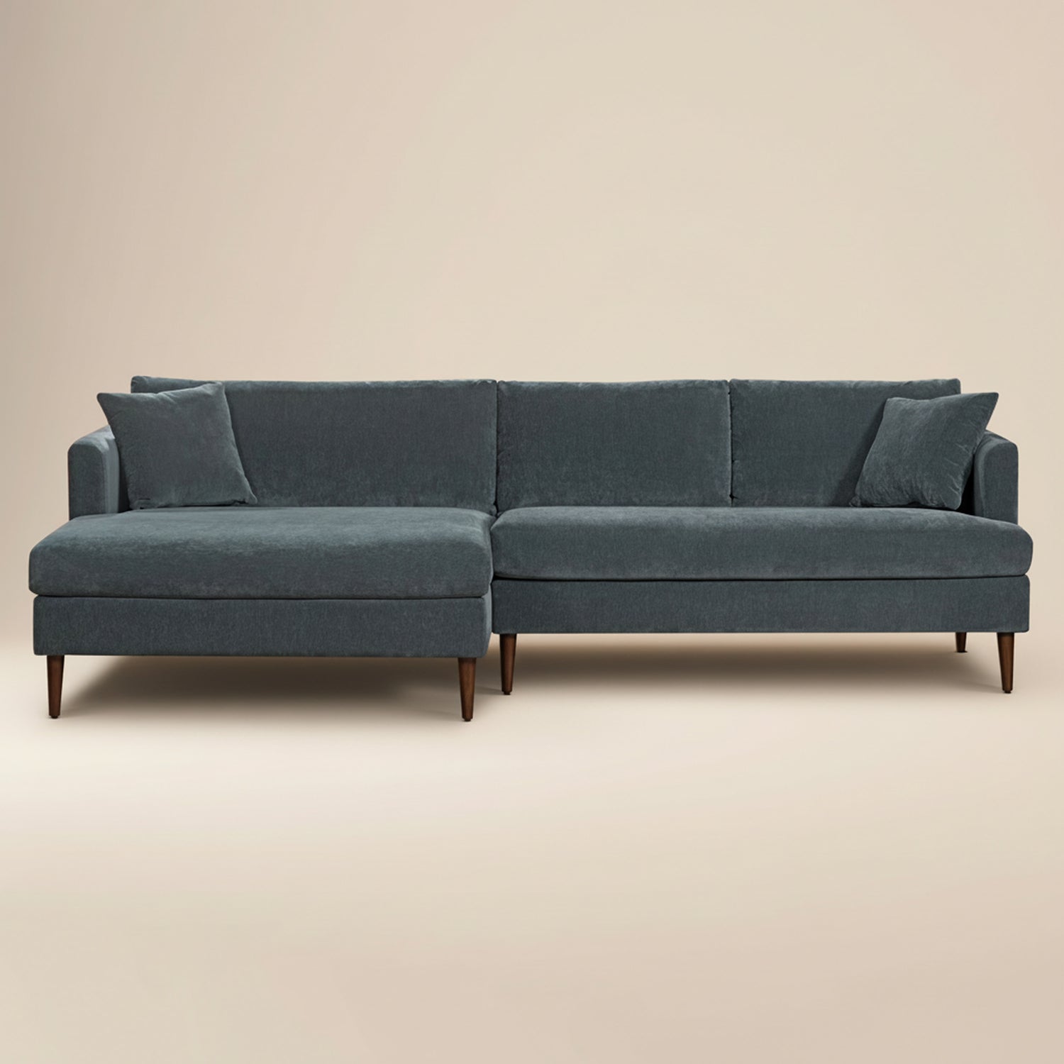 Lucerne Left-Facing Sectional with Extra-Wide Chaise | Boreal Blue 