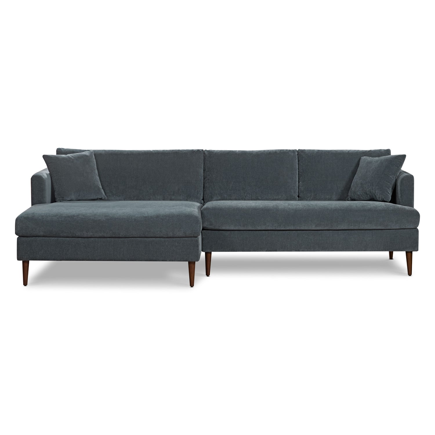 Lucerne Left-Facing Sectional with Extra-Wide Chaise | Boreal Blue 