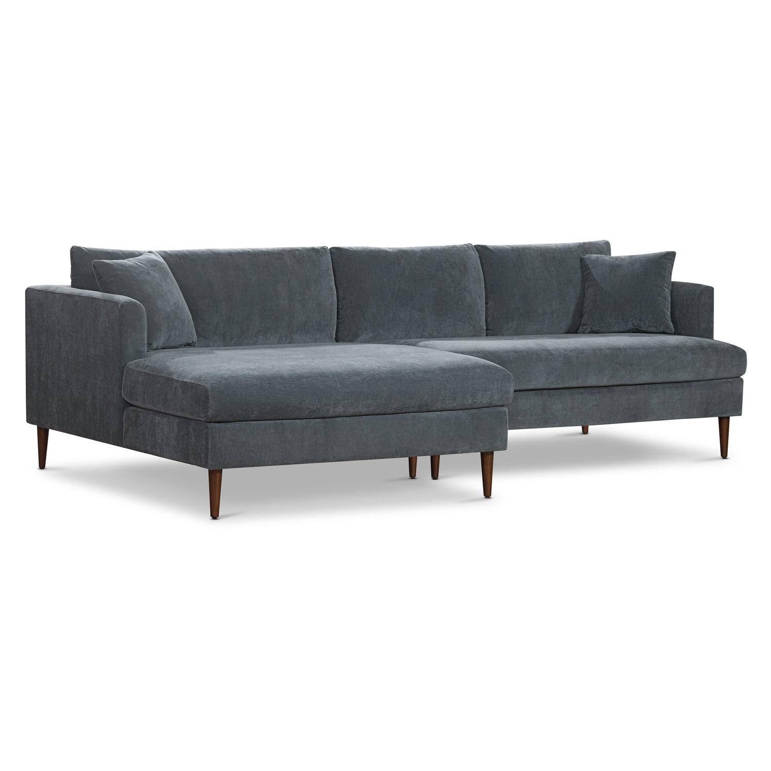 Lucerne Left-Facing Sectional with Extra-Wide Chaise | Boreal Blue 
