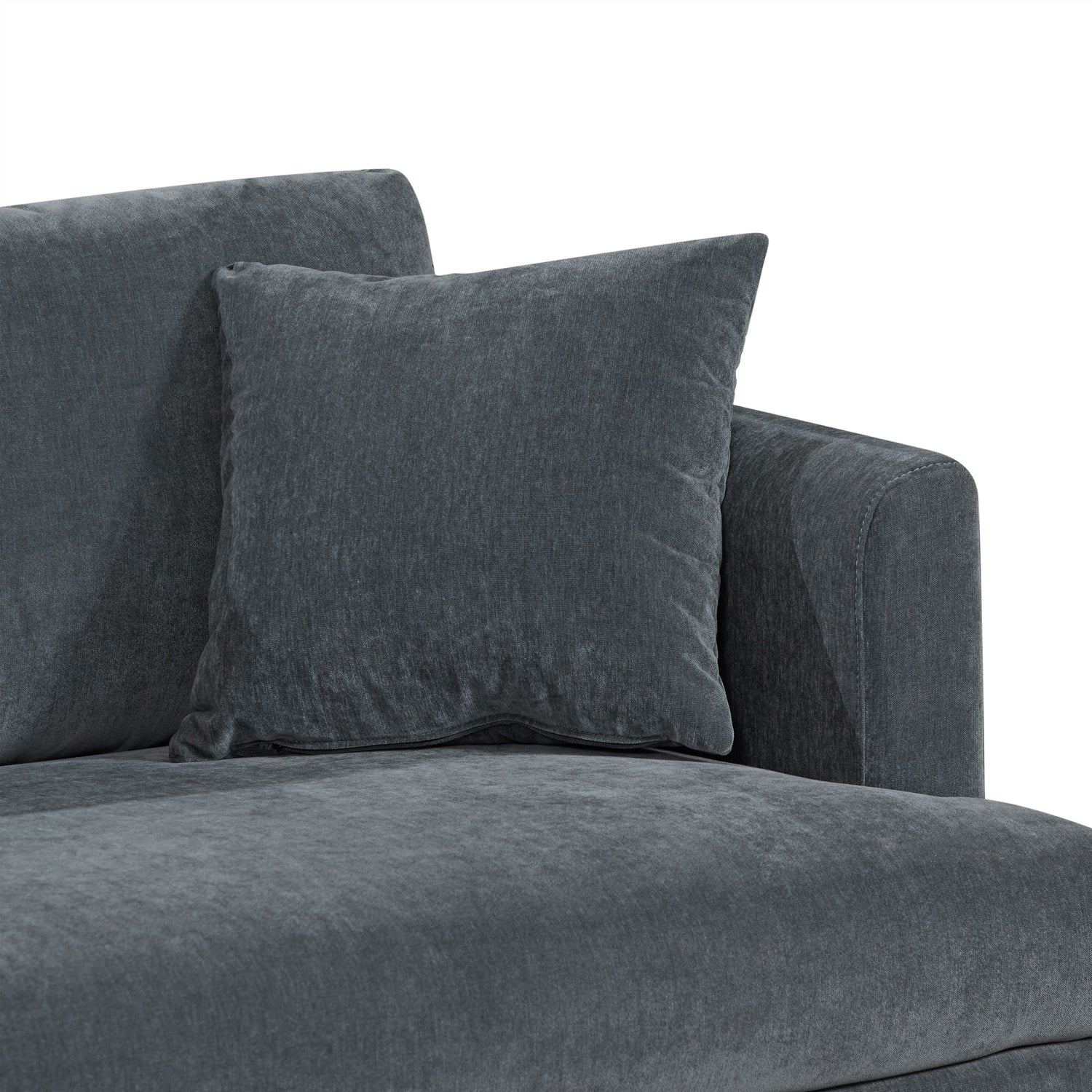 Lucerne Left-Facing Sectional with Extra-Wide Chaise | Boreal Blue 